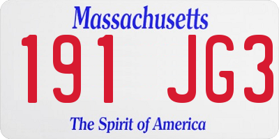 MA license plate 191JG3