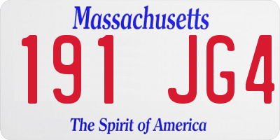 MA license plate 191JG4