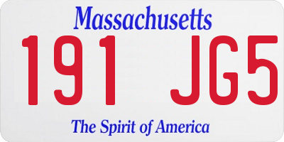 MA license plate 191JG5