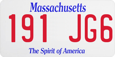 MA license plate 191JG6