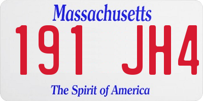 MA license plate 191JH4