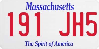 MA license plate 191JH5