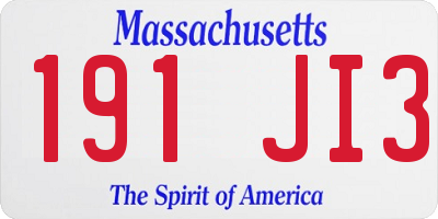 MA license plate 191JI3