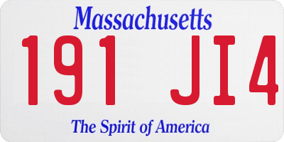 MA license plate 191JI4