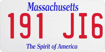 MA license plate 191JI6