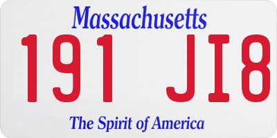 MA license plate 191JI8