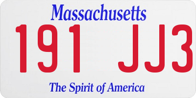 MA license plate 191JJ3