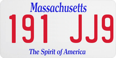 MA license plate 191JJ9