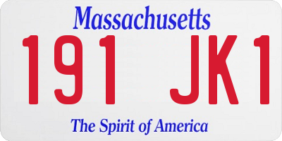 MA license plate 191JK1