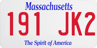 MA license plate 191JK2