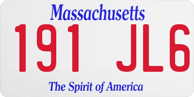 MA license plate 191JL6