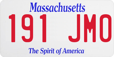 MA license plate 191JM0