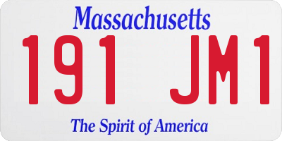 MA license plate 191JM1
