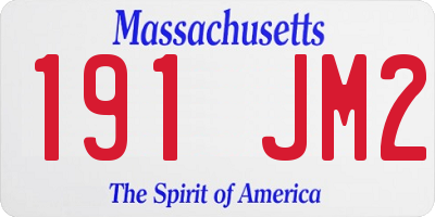 MA license plate 191JM2