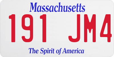 MA license plate 191JM4