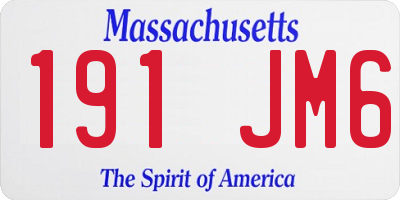 MA license plate 191JM6