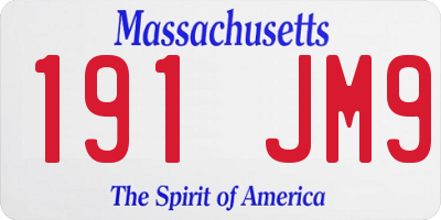 MA license plate 191JM9