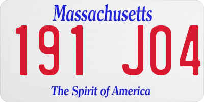 MA license plate 191JO4
