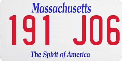 MA license plate 191JO6