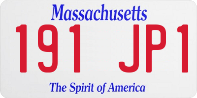 MA license plate 191JP1