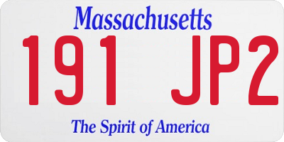 MA license plate 191JP2