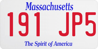 MA license plate 191JP5