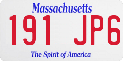 MA license plate 191JP6