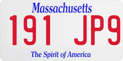 MA license plate 191JP9