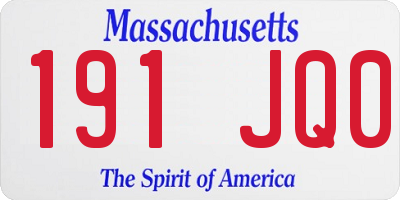 MA license plate 191JQ0