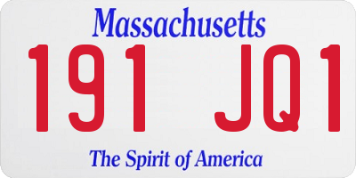 MA license plate 191JQ1