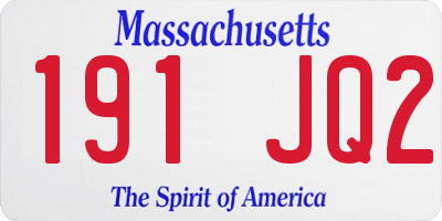 MA license plate 191JQ2