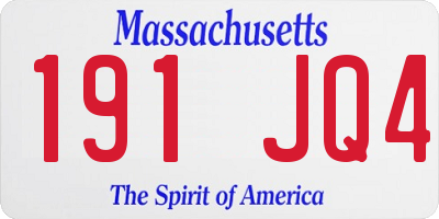 MA license plate 191JQ4