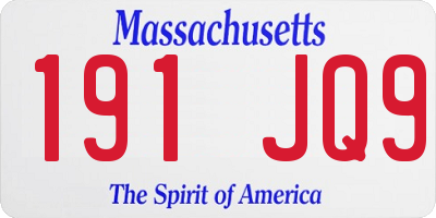 MA license plate 191JQ9