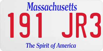 MA license plate 191JR3