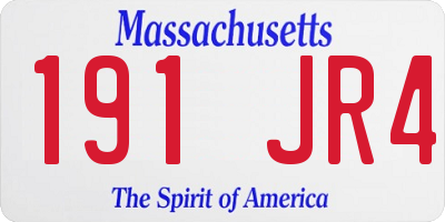 MA license plate 191JR4