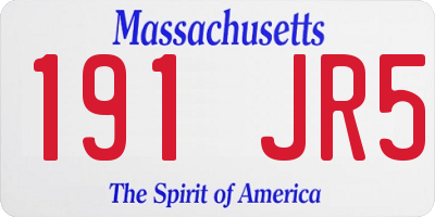 MA license plate 191JR5
