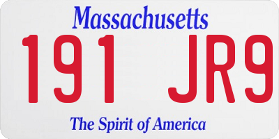 MA license plate 191JR9