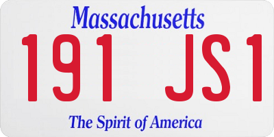 MA license plate 191JS1