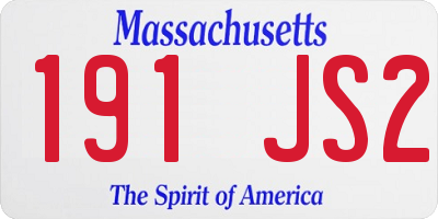 MA license plate 191JS2
