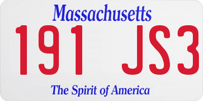 MA license plate 191JS3