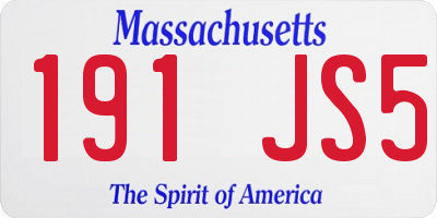 MA license plate 191JS5
