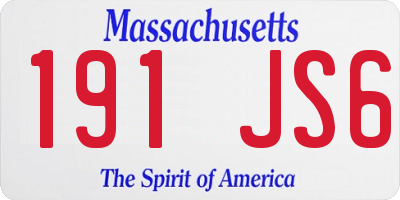 MA license plate 191JS6