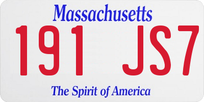 MA license plate 191JS7