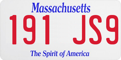 MA license plate 191JS9