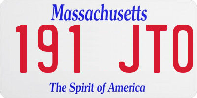 MA license plate 191JT0