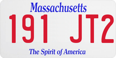 MA license plate 191JT2