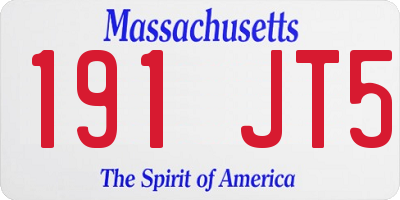 MA license plate 191JT5