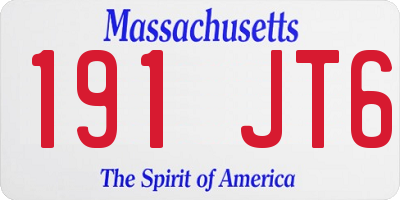MA license plate 191JT6