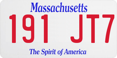 MA license plate 191JT7