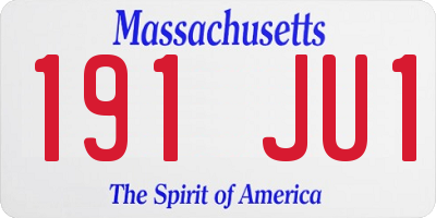 MA license plate 191JU1